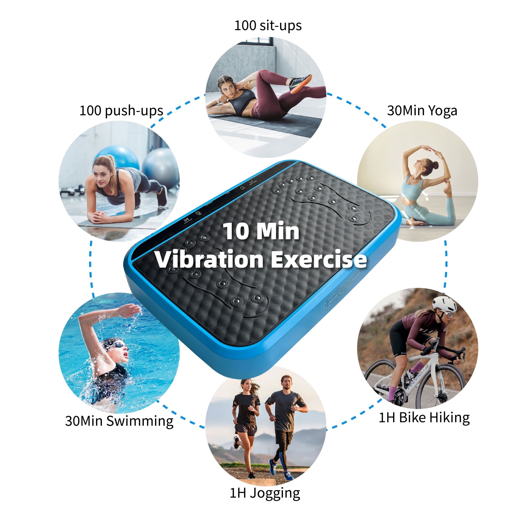 Vibration Plate Exercise Machine, Whole Body Fitness Platform For Lymphatic Drainage, Vibrating Shaker Board With 120 Speed Levels, Weight Loss And Fat Burner Workout Equipment For Women And Men_voghion.com